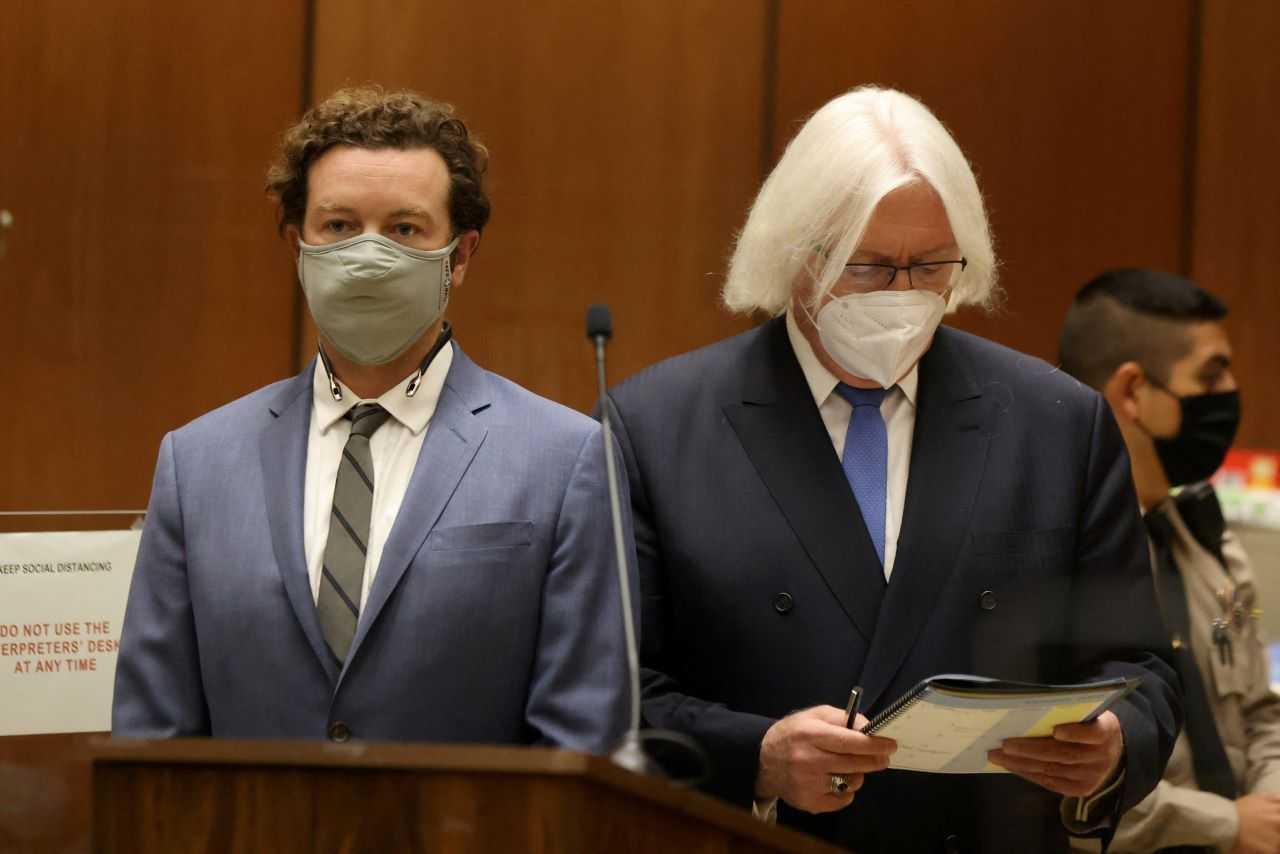 Actor Danny Masterson stands with his lawyer Thomas Mesereau at the Los Angeles Superior Court, Los Angeles, California, US, Sept 18, 2020. Photo: Reuters
