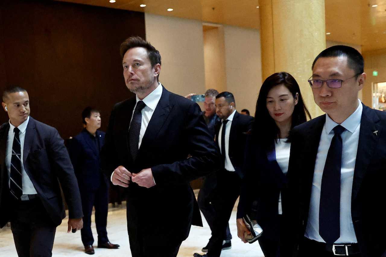 Tesla CEO Elon Musk leaves a hotel in Beijing, China, May 31. Photo: Reuters