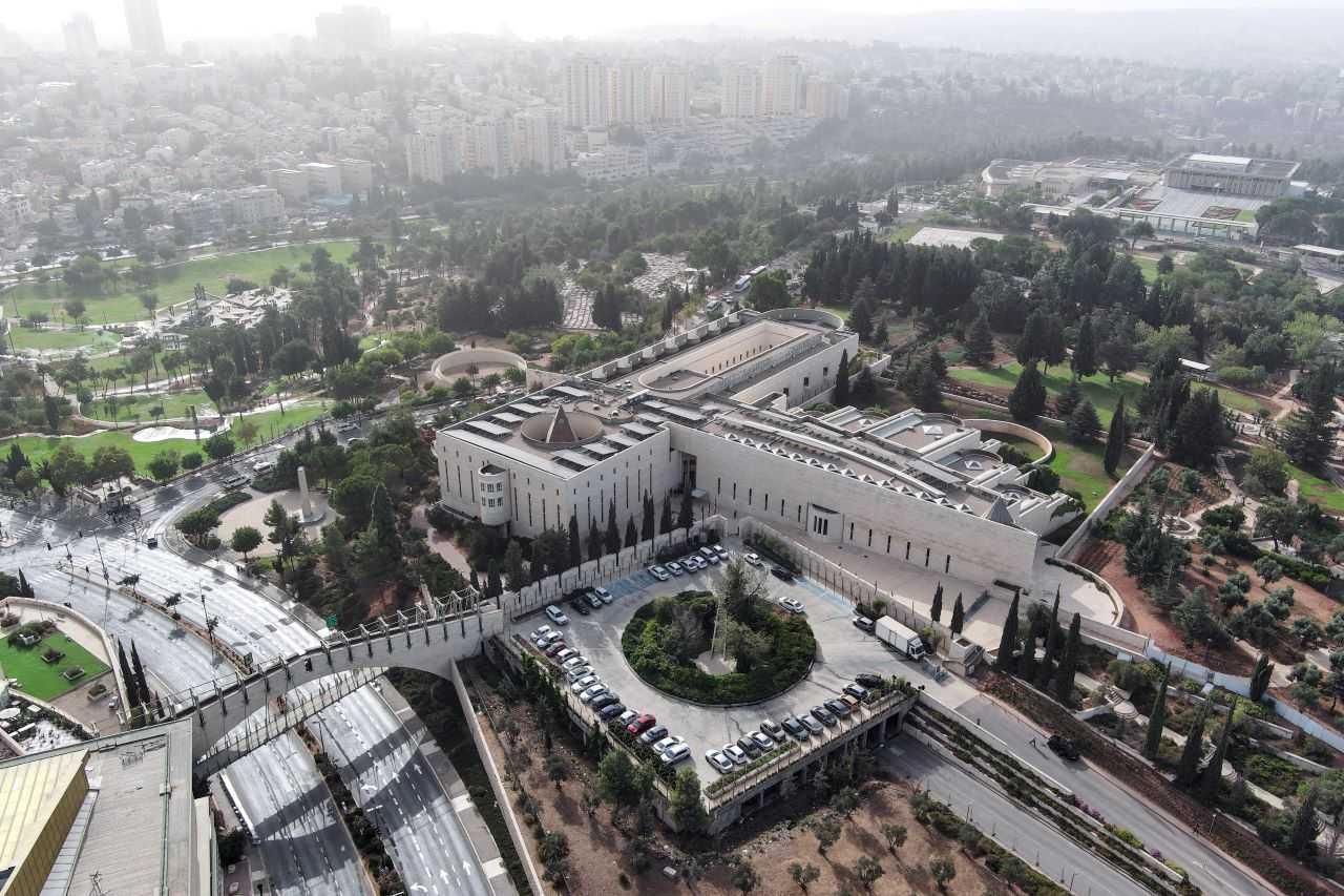 An aerial view shows Israel's Supreme Court on the morning it is set to discuss petitions against new legislation that Israeli Prime Minister Benjamin Netanyahu's religious-nationalist coalition passed as part of a plan to overhaul the judiciary, in Jerusalem Sept 12. Photo: Reuters