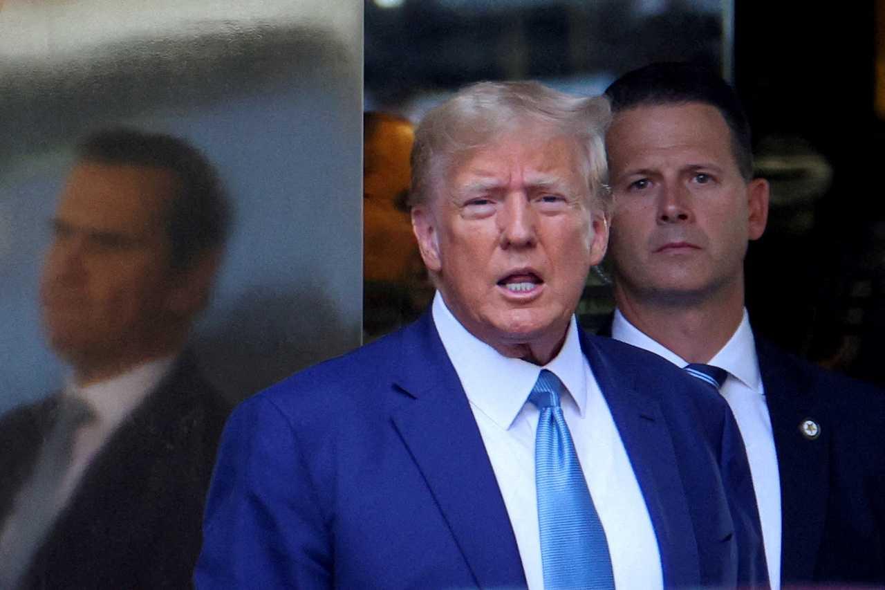 Former US president Donald Trump departs from Trump Tower to give a deposition to New York Attorney-General Letitia James who sued Trump and his Trump Organization, in New York City, April 13. Photo: Reuters