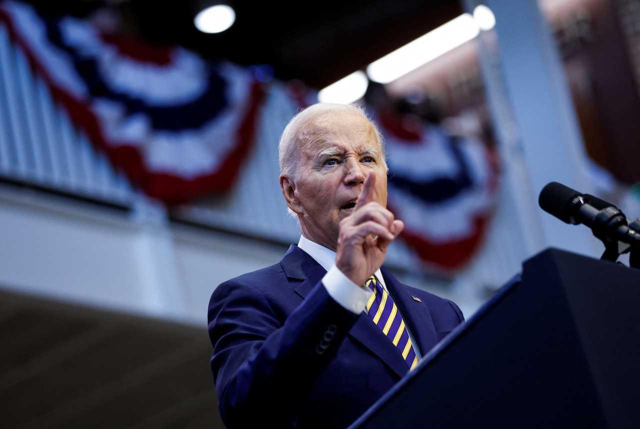 US President Joe Biden delivers remarks on his economic agenda at Prince George's Community College in Largo, Maryland, Sept 14. Photo: Reuters