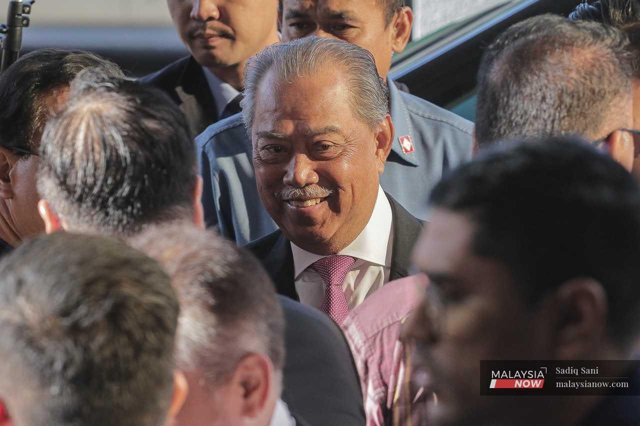 Former prime minister Muhyiddin Yassin at a court hearing in Kuala Lumpur.