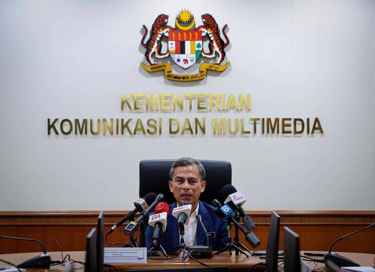 Communications and Digital Minister Fahmi Fadzil. Photo: Bernama