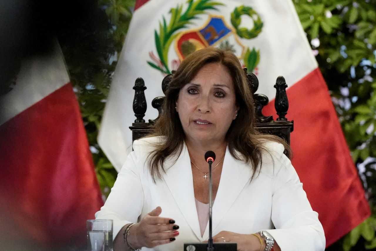 Peru's President Dina Boluarte speaks as she meets with foreign press, in Lima, Peru Jan 24. Photo: Reuters