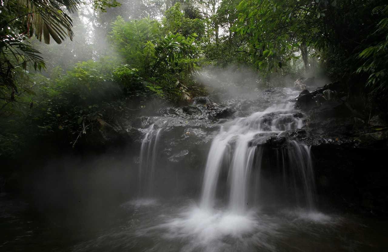 A view of a waterfall in a protected forest at the Welirang mountain in Malang, East Java province, Feb 10, 2010. Nature-rich Indonesia has a third of the world's rainforests but large areas have been cleared in recent decades. Photo: Reuters
