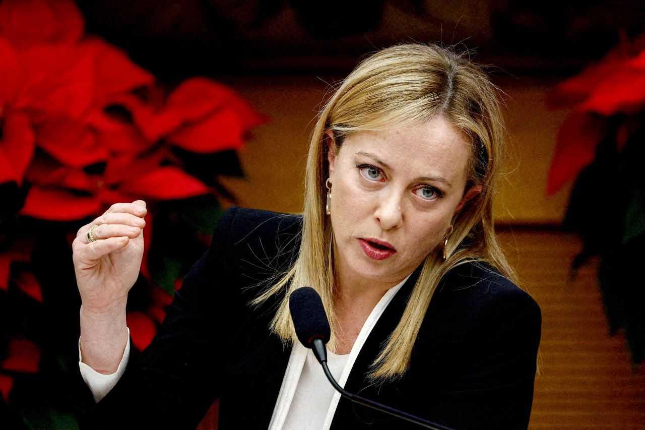 Italian Prime Minister Giorgia Meloni holds her end-of-year news conference in Rome, Italy, Dec 29, 2022. Photo: Reuters