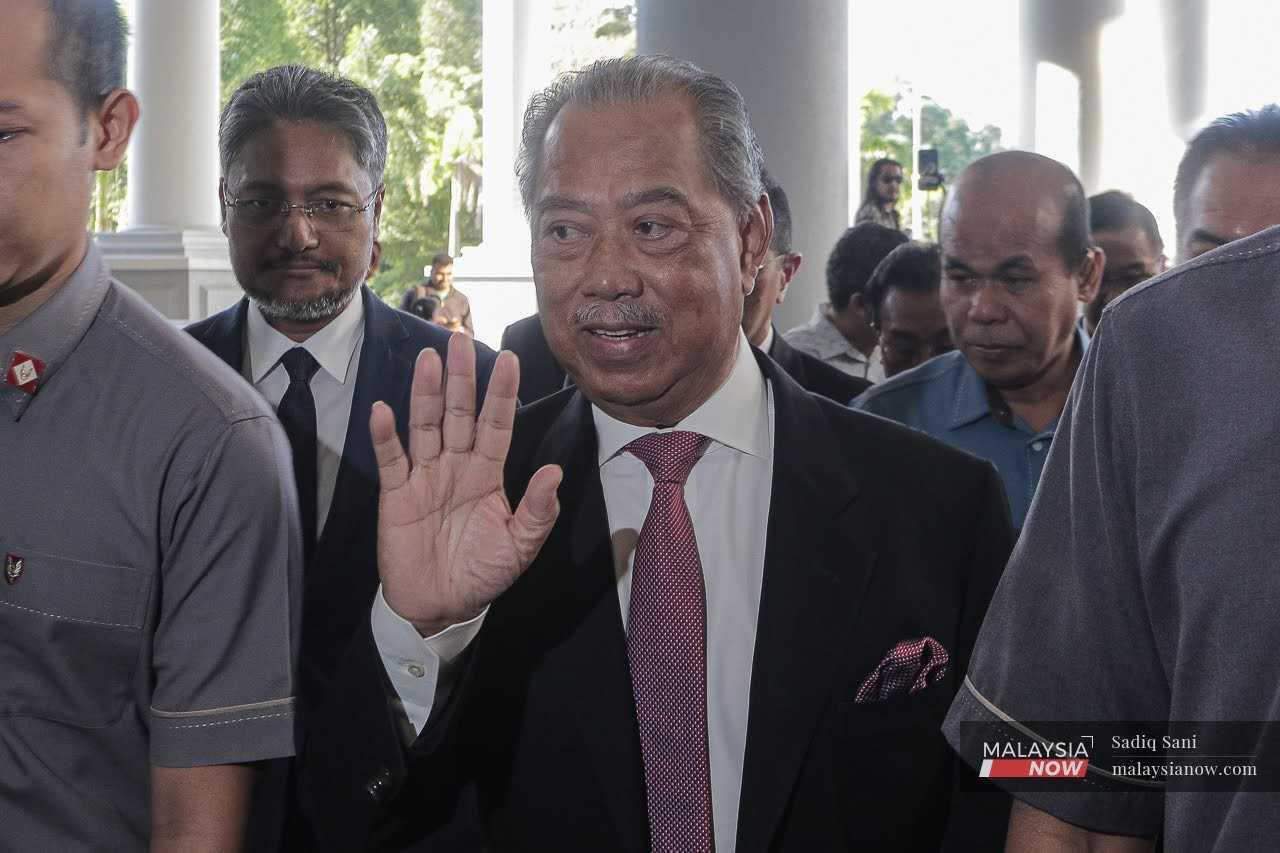 Former prime minister Muhyiddin Yassin at a court hearing in Kuala Lumpur.