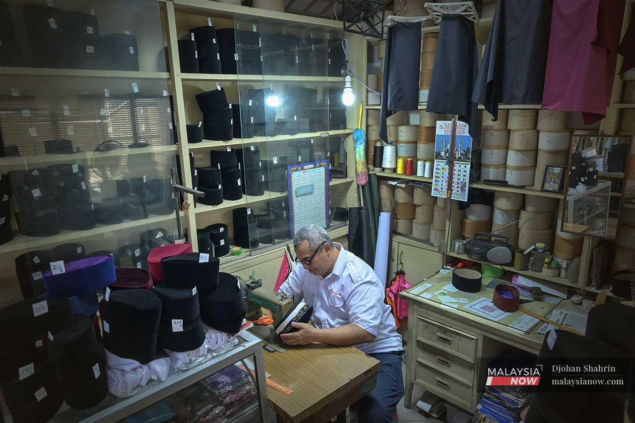 Risnaldy Bachtiar is a songkok maker who took over the family business from his father.