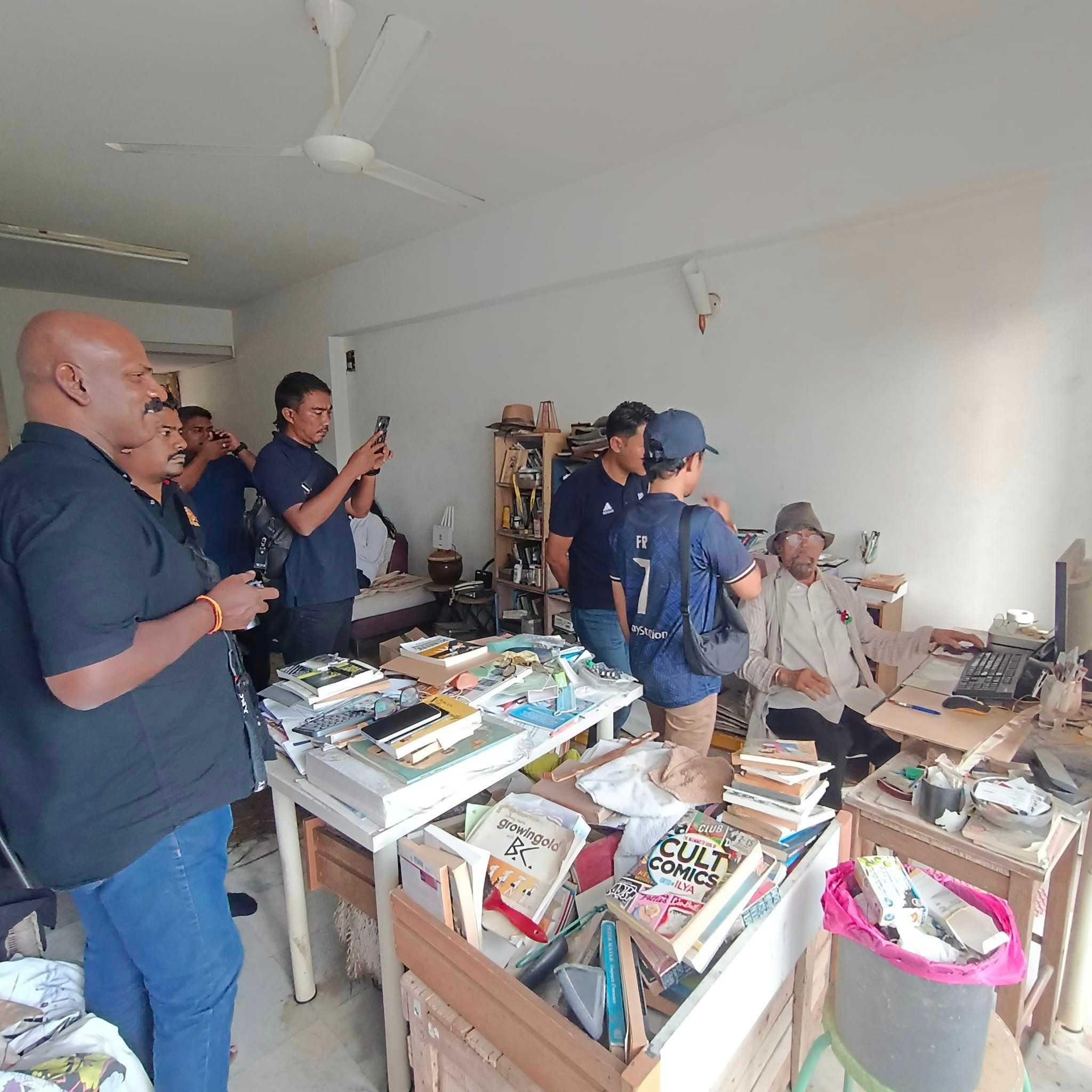 Police and MCMC officials raiding Hishamuddin Rais' home on July 3, 2024. Photo: Facebook