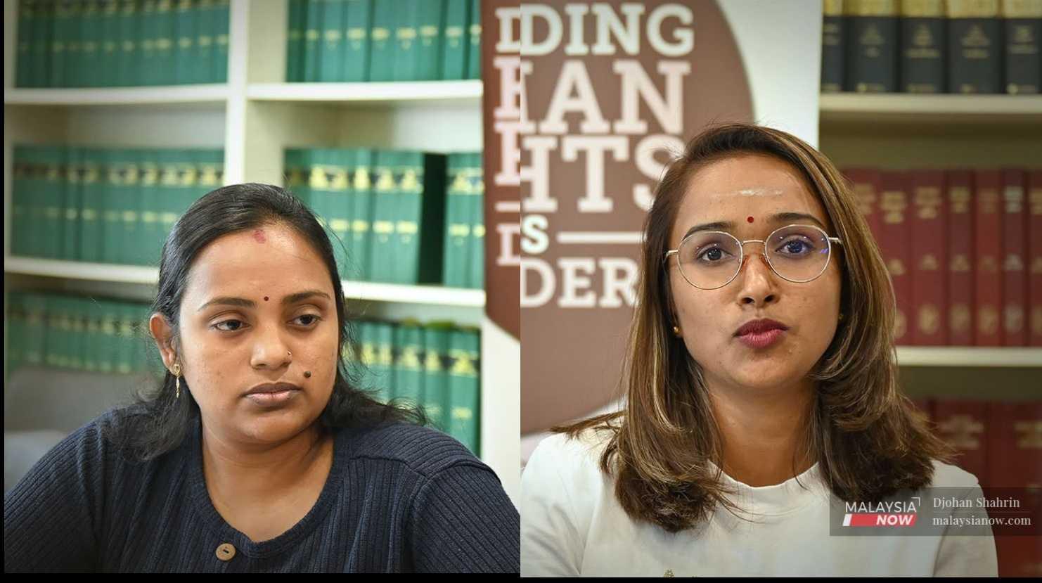 P Prem Sri and M Kalaivani are shocked by the condition of their husbands and accuse Home Minister Saifuddin Nasution of lying.