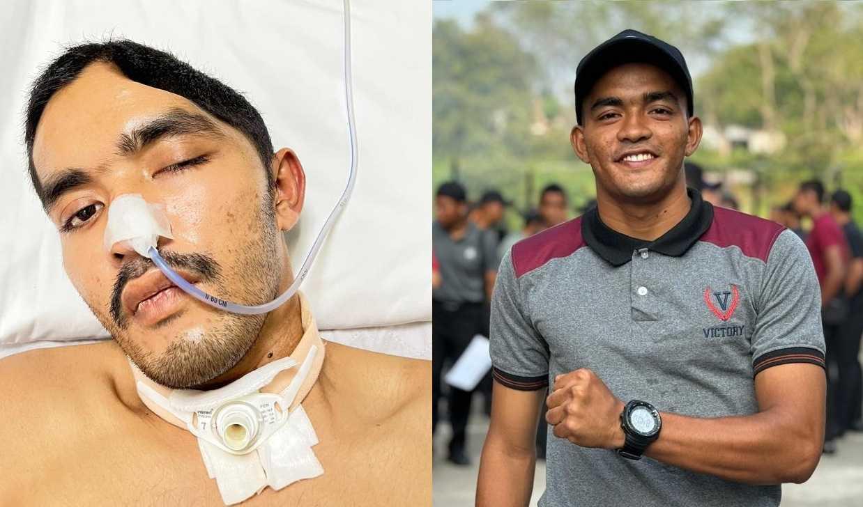 From being a healthy 25-year-old commando, Abdul Hamid Talib now faces a bleak future as he lies in a coma following severe injuries that required the removal of part of his skull.