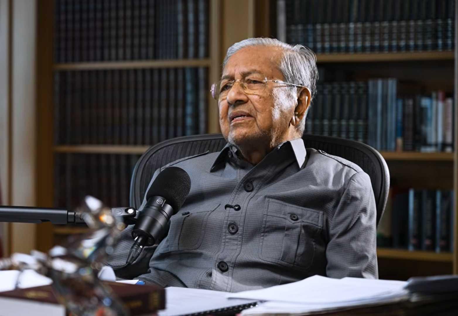 Dr Mahathir Mohamad speaks during a special edition of his podcast to mark his 101st birthday.