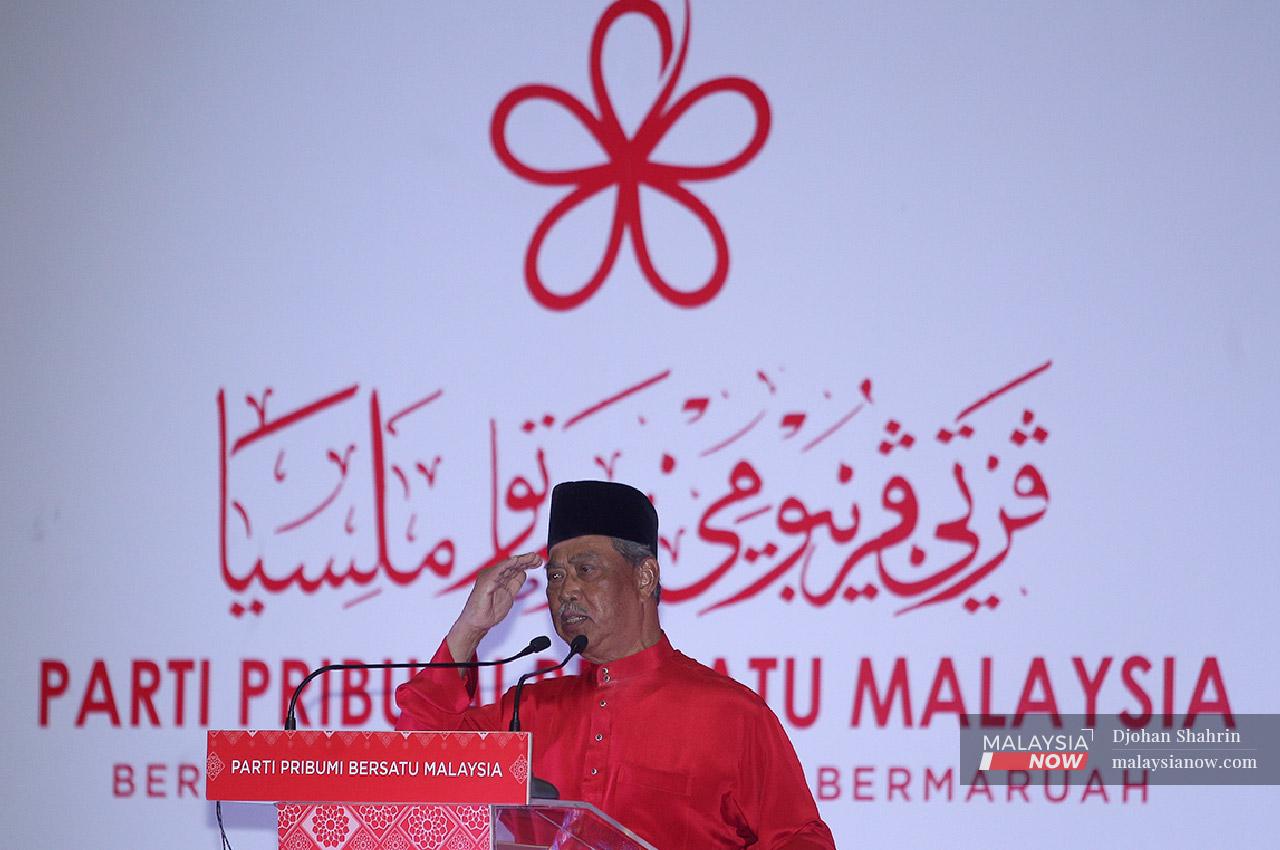 Perdana Menteri Muhiyiddin Yasin menggesa parti-parti yang menyokong Perikatan Nasional supaya bekerja keras umpama esok Pilihan Raya Umum ke 15. Gambar: MalaysiaNow