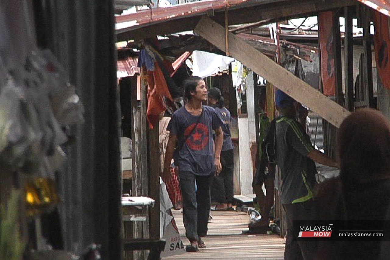 Many of the villagers at Kampung Sabong in Sepanggar, Kota Kinabalu have had to rebuild their homes as best they can on their own.
