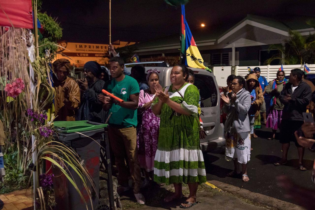 Pro-independence supporters celebrate the results of the vote in Noumea, New Caledonia on Oct 4. Voters ultimately chose for New Caledonia to remain part of France. Photo: AP