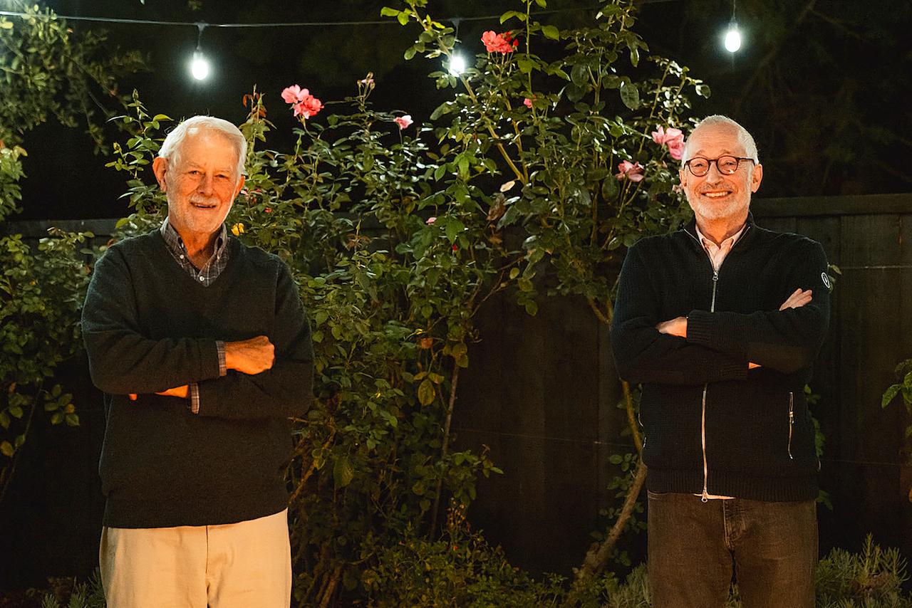 Robert Wilson (left) and Paul Milgrom stand for a photo in Stanford, Calif. Photo: AP