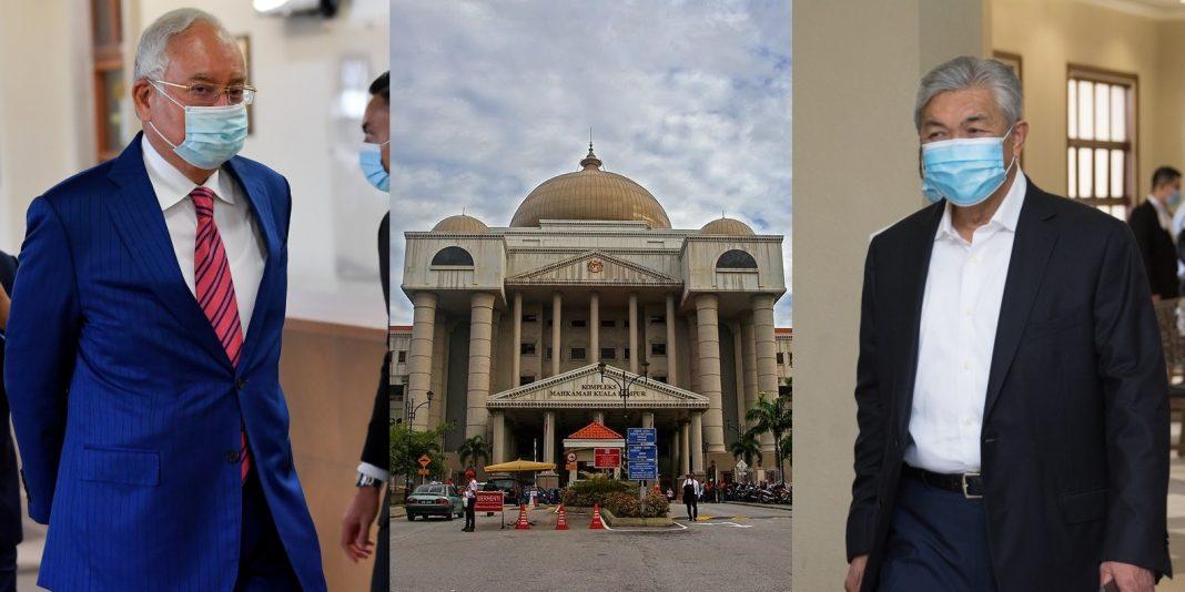 Najib Razak dan Ahmad Zahid Hamidi menghadapi 79 tuduhan rasuah, pecah amanah dan pengubahan wang haram.