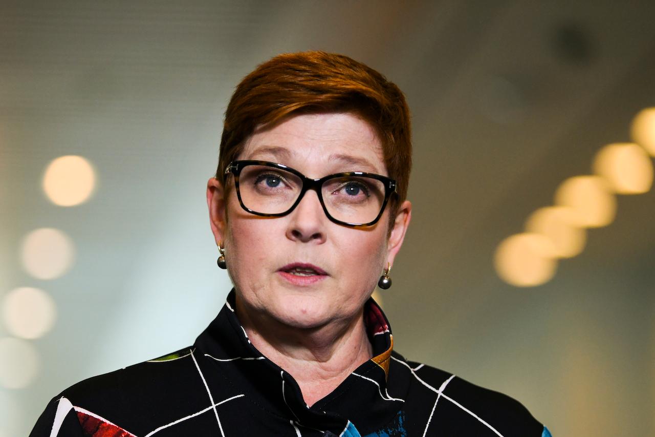 Australian Foreign Minister Marise Payne speaks in a press conference at Parliament House in Canberra, Oct 26. Photo: AP