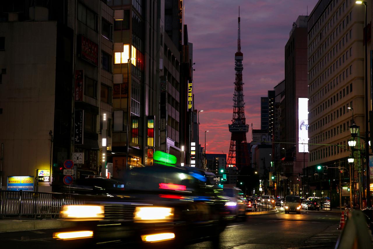 Tokyo Tower is silhouetted against the sunrise, Nov 6, in Tokyo, Japan. Photo: AP