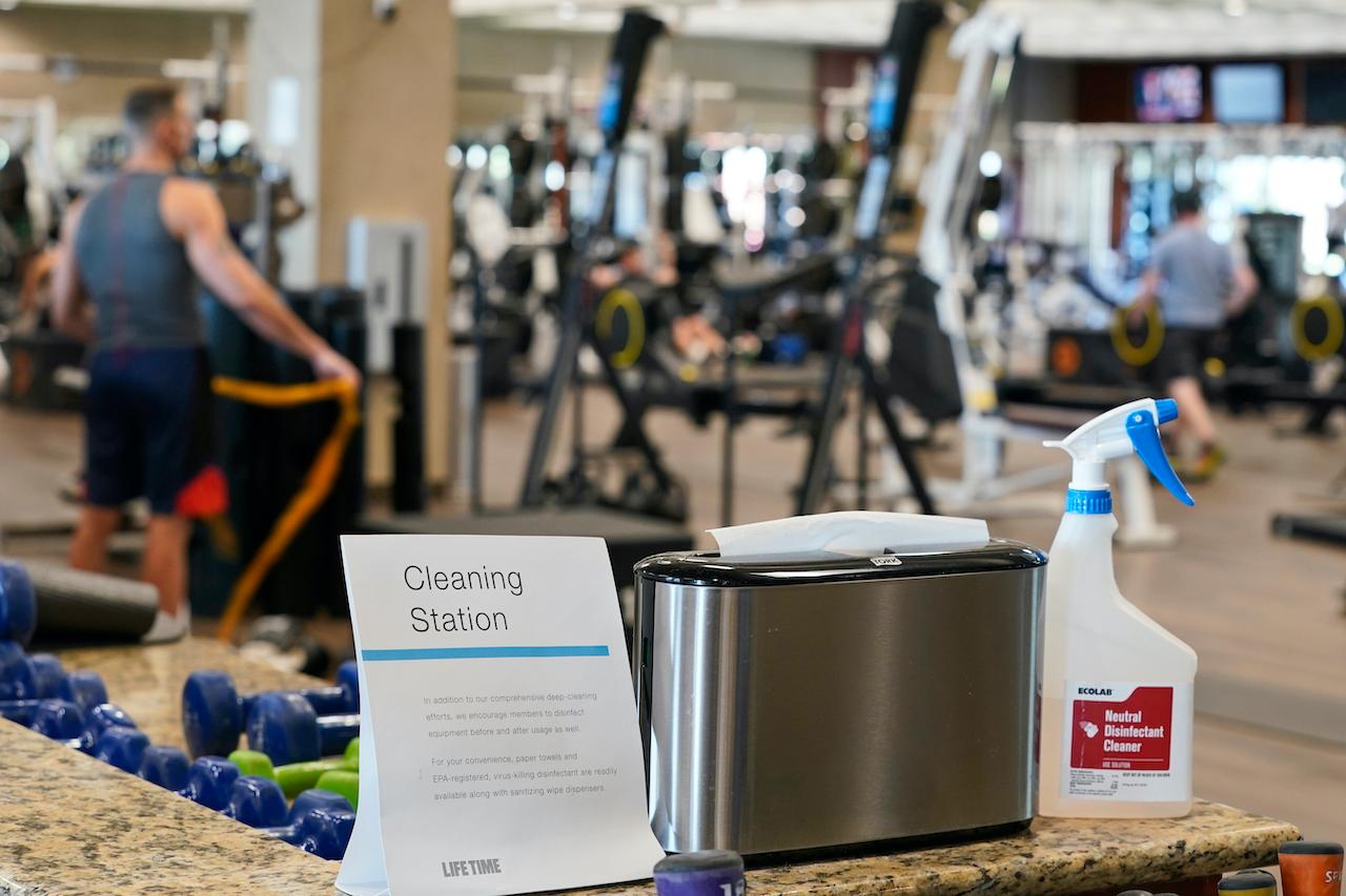 Places like gyms are among 10% of locations that appear to supply 80% of infections, according to a new study. Photo: AP