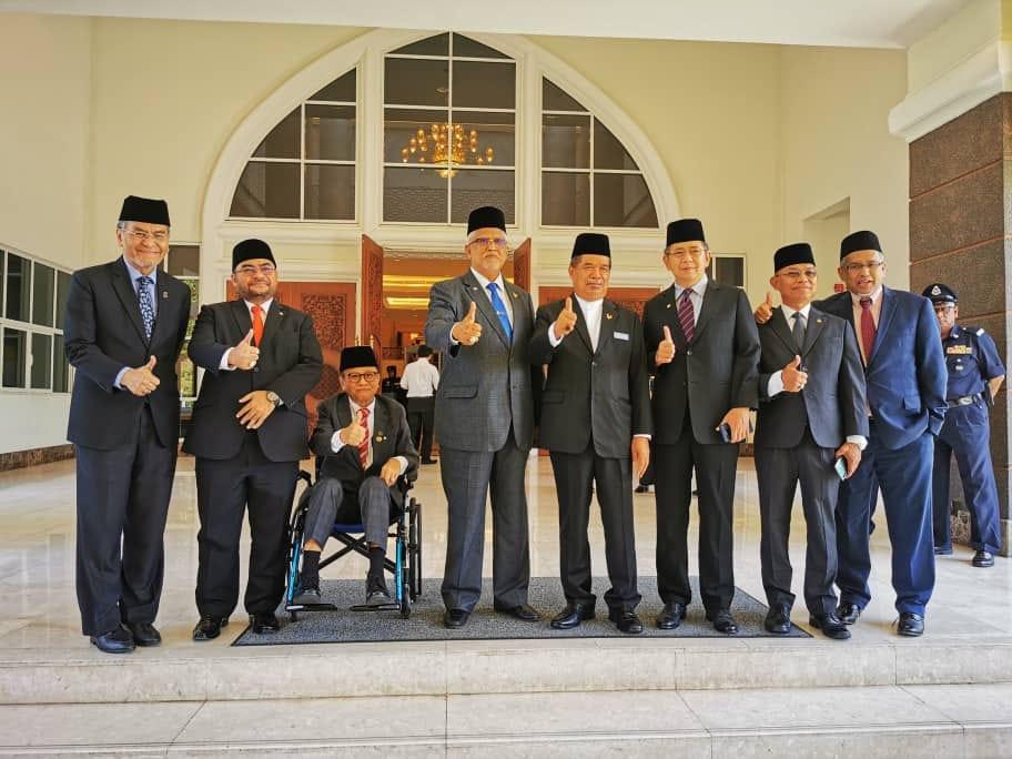 Amanah MPs after their audiences with the Yang di-Pertuan Agong in February following the collapse of the Pakatan Harapan government. Photo: Facebook