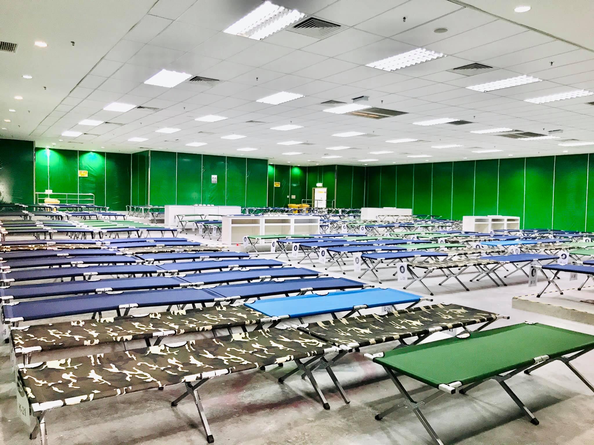 Hundreds of beds lined up at the Covid-19 Quarantine and Low Risk Treatment Centre at the Malaysia Agro Exposition Park in Serdang, which the government is considering using as new infections threaten its resources to fight the pandemic. Photo: Facebook