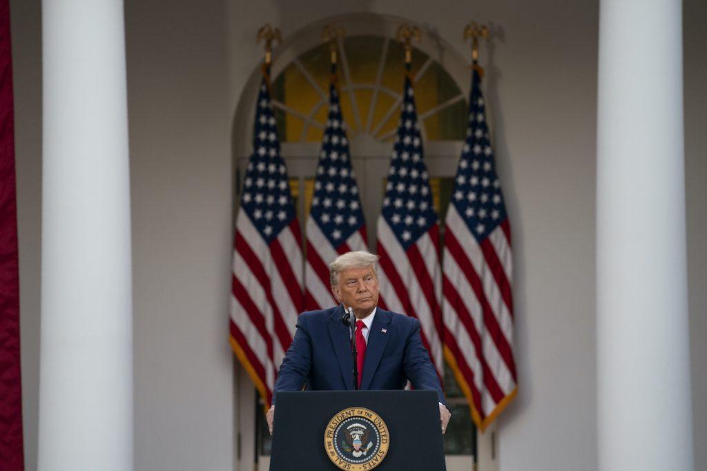 US President Donald Trump speaks at the White House in Washington on Nov 13. Photo: AP