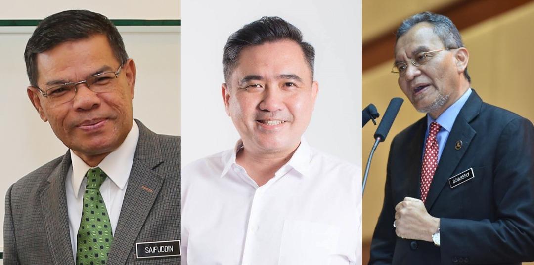 (Left to right) Saifuddin Nasution, Loke Siew Fook and Dzulkefly Ahmad.