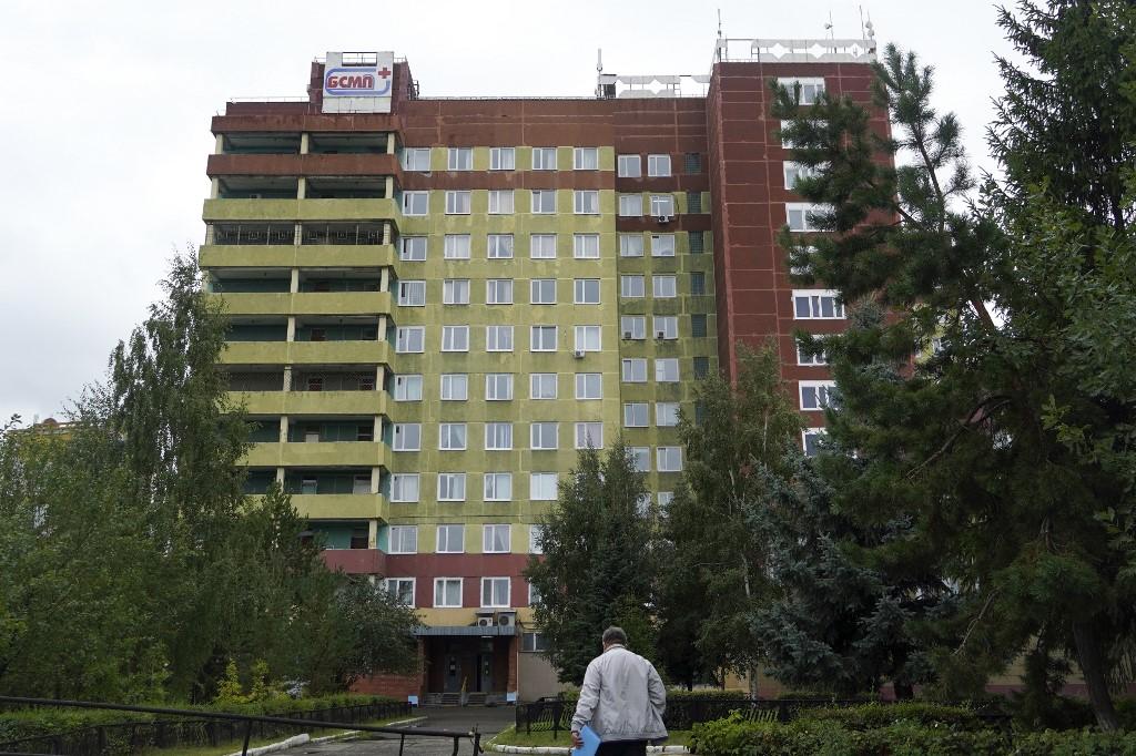 A general view of Omsk Emergency Hospital No. 1 where Russian opposition leader Alexei Navalny was admitted after he fell ill from exposure to military-grade Novichok. Photo: AFP