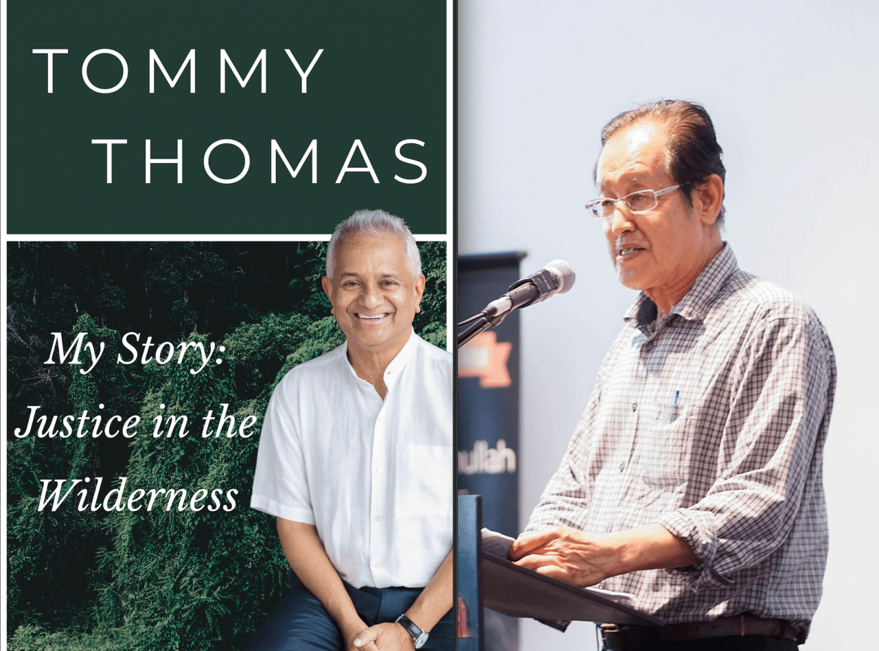 Chong Ton Sin (right), whose GB Gerakbudaya released Tommy Thomas' autobiography 'My Story: Justice in the Wilderness', was interviewed by police today.