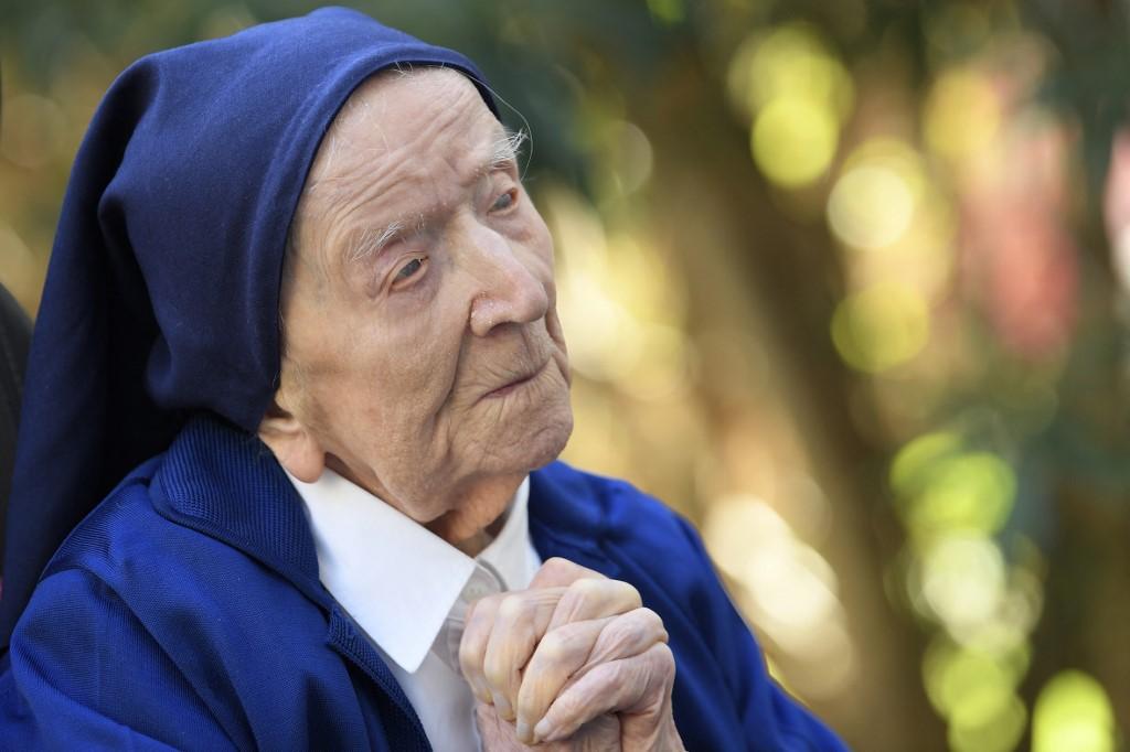 Sister Andre, born Lucile Randon, is the oldest European citizen. Photo: AFP