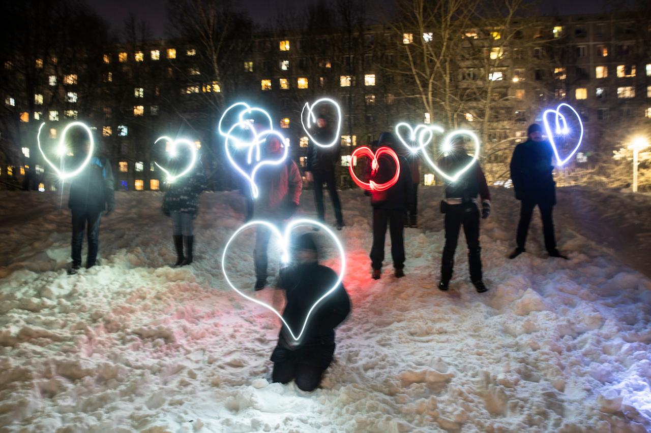 APTOPIX Russia Navalny Flashlight Protest