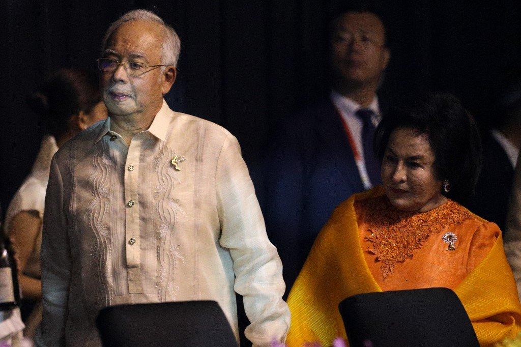 Former prime minister Najib Razak with his wife, Rosmah Mansor. Photo: AFP