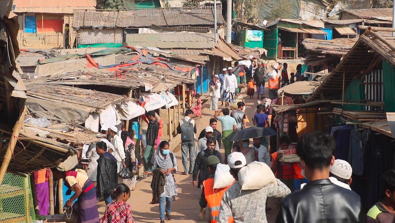 Rohingya refugees walk at the Balukhali refugee camp in Cox's Bazar, Bangladesh, Feb 2. According to UNHCR, a boat currently adrift in the Andaman Sea set out from Cox’s Bazar, where about a million Rohingya live in sprawling refugee camps. Photo: AP