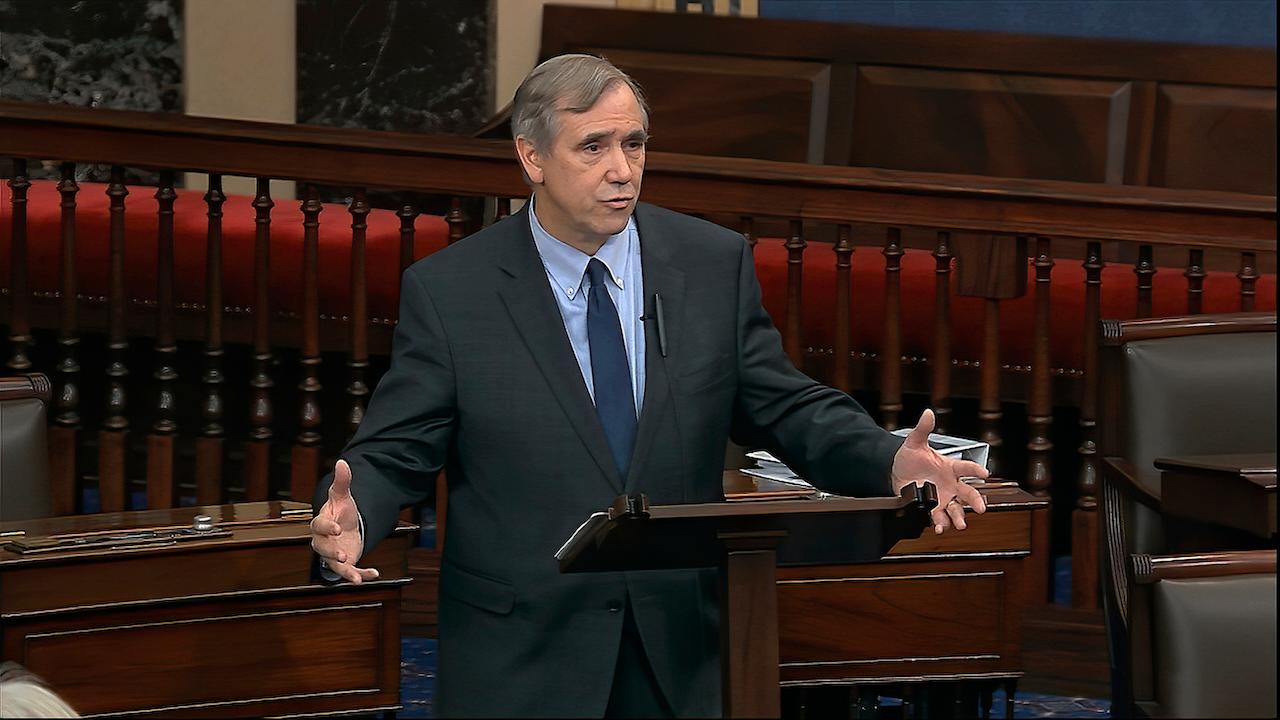 US Senator Jeff Merkley says a bipartisan group of senators will propose legislation to hold Beijing accountable for its growing efforts to stifle criticism beyond its borders. Photo: AP