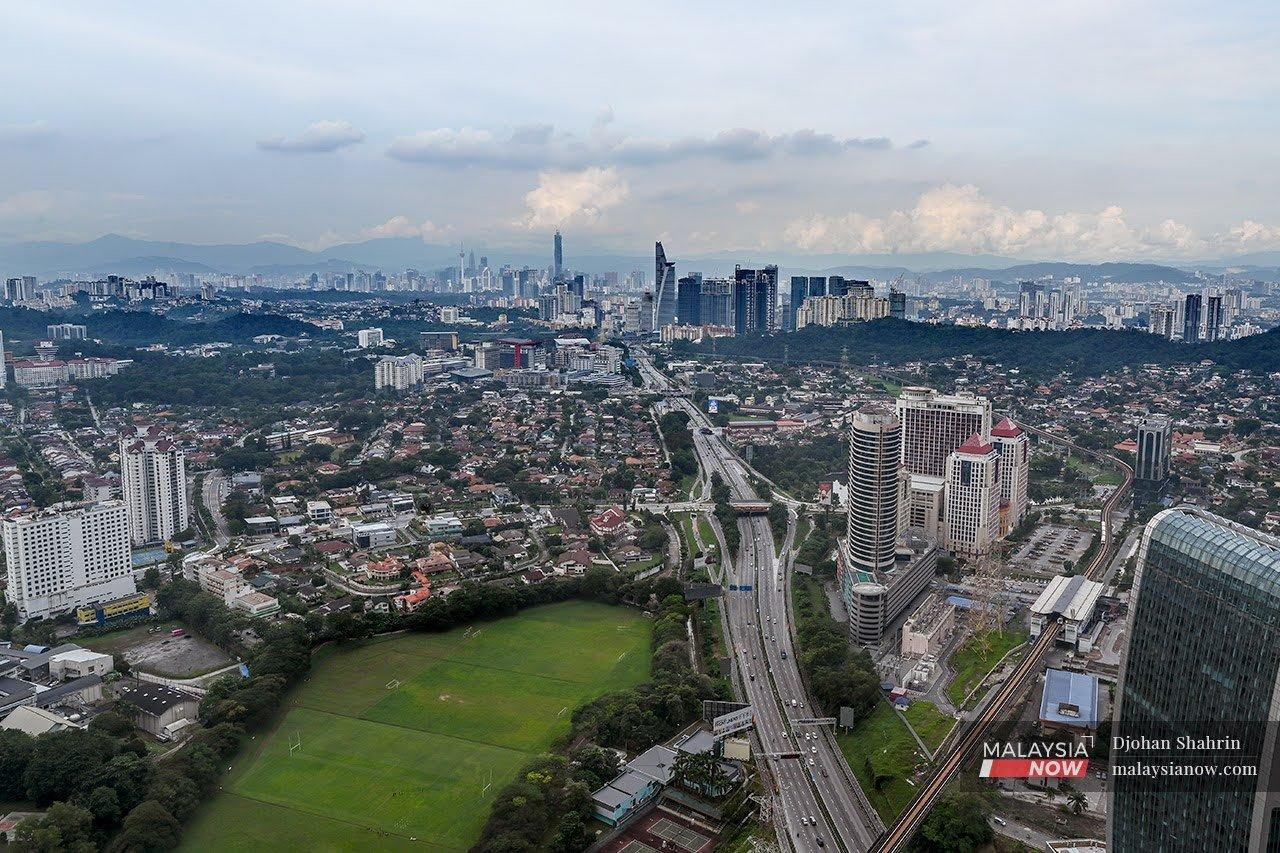 An aerial view of Petaling Jaya and Kuala Lumpur. While asking prices for property in the capital city have dipped slightly, the property market in Selangor appears to be on a positive trajectory.