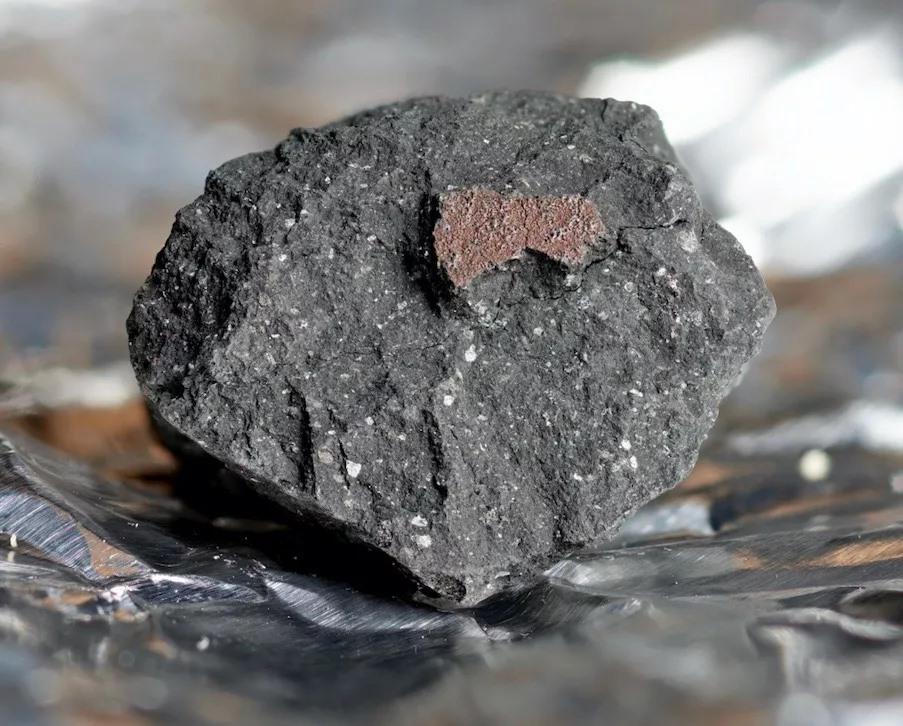 The Winchcombe meteorite, which weighs 300g, is said to be a carbonaceous chondrite, which is from the earliest time in the solar system. Photo: Facebook