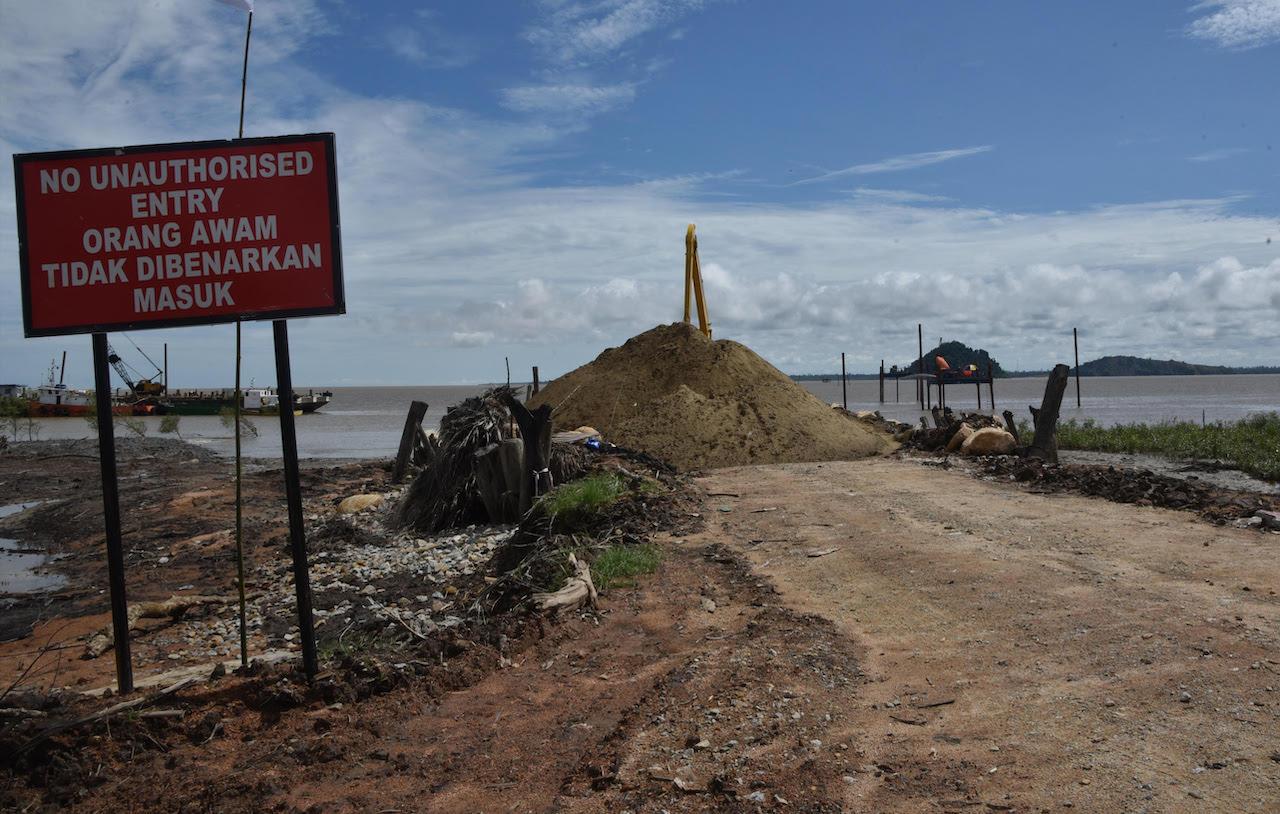 The construction site of the Batang Lupar bridge, which is expected to be finished in 2025.