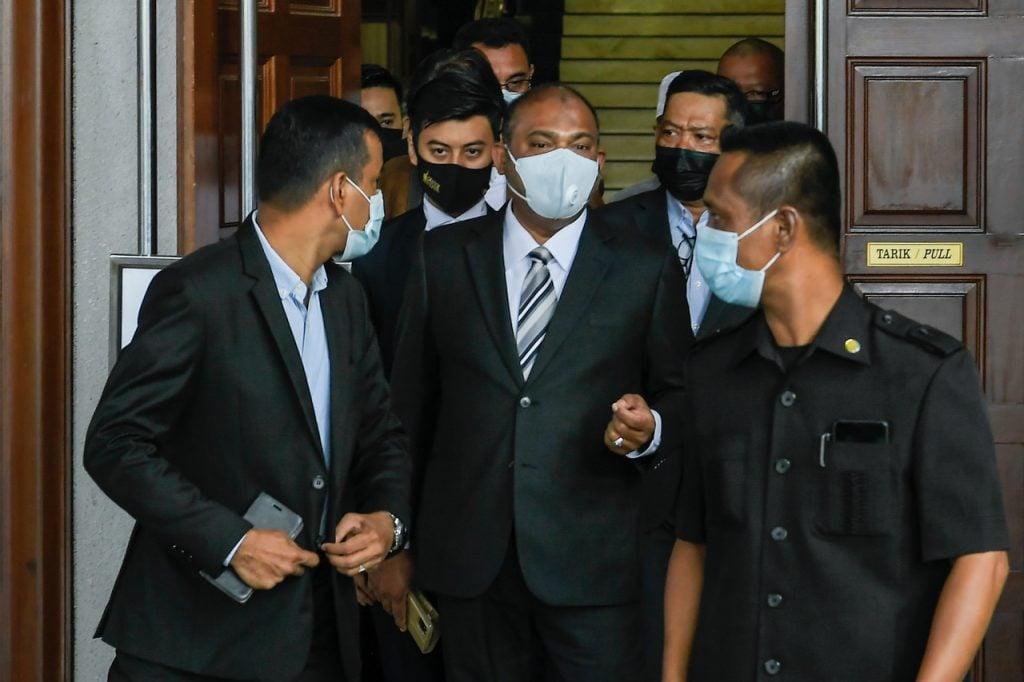 Former Tabung Haji chairman Abdul Azeez Abdul Rahim (centre) at the High Court in Kuala Lumpur earlier this month. Photo: Bernama
