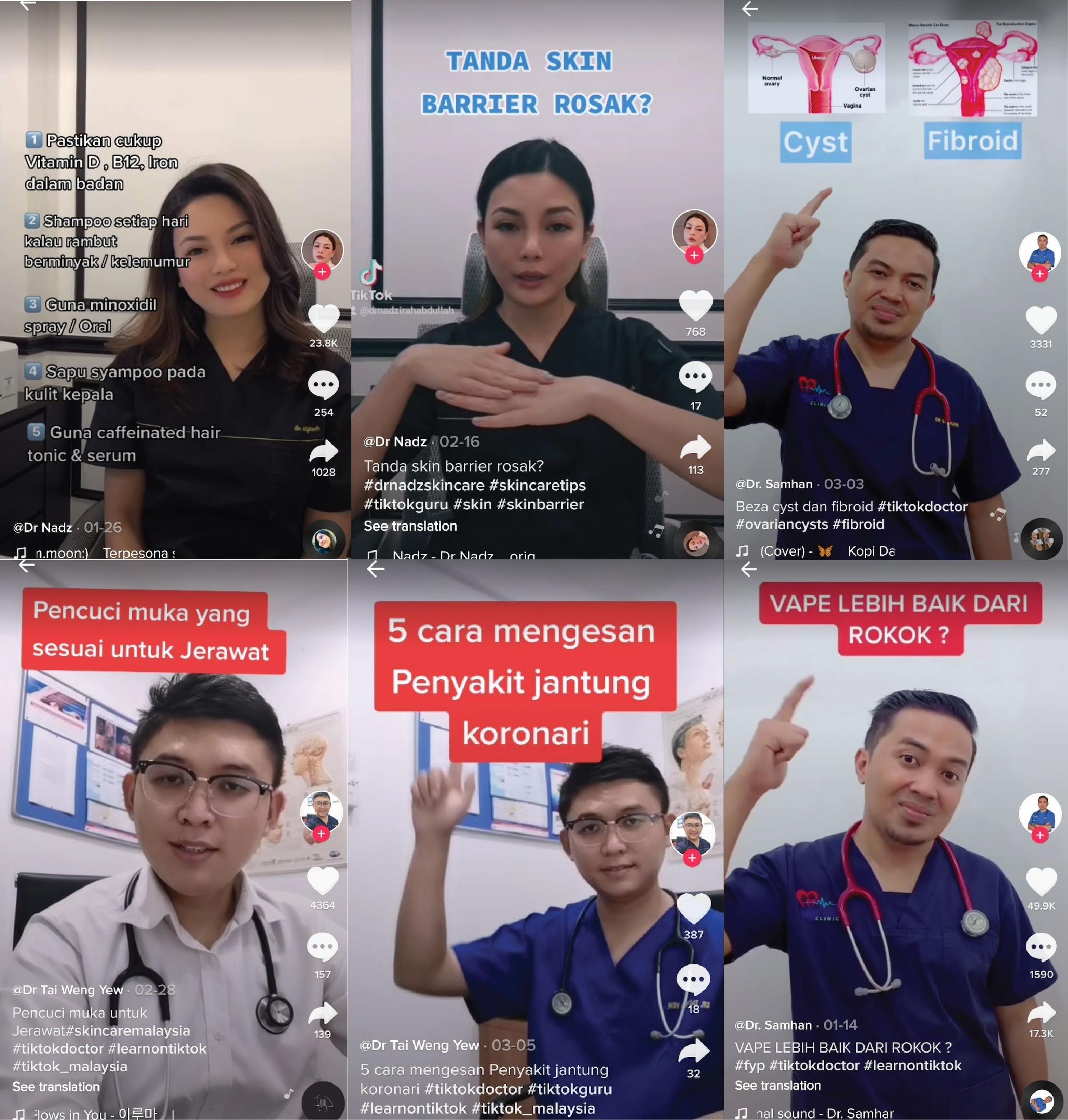 Doktor-doktor menggunakan platform perkongsian video TikTok dalam usaha mereka membetulkan maklumat salah yang tersebar dalam talian.