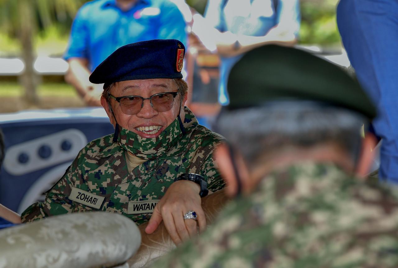 Sarawak Chief Minister Abang Johari Openg in Lubok Antu, a district in the Sri Aman division, yesterday. Photo: Bernama