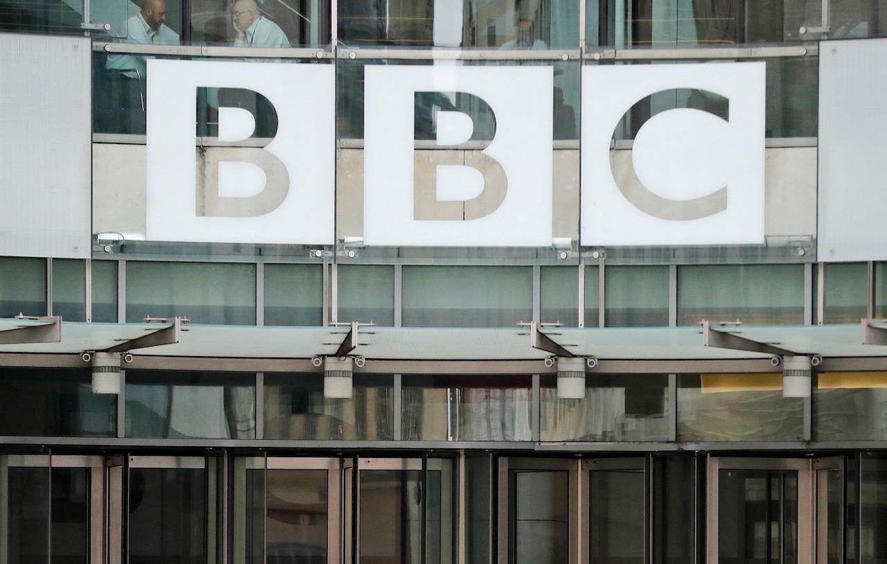 The BBC sign outside the entrance to the headquarters of the publicly funded media organisation in London. A BBC correspondent in China, John Sudworth, has relocated to Taiwan, saying he faced threats and intimidation from authorities in Beijing. Photo: AP