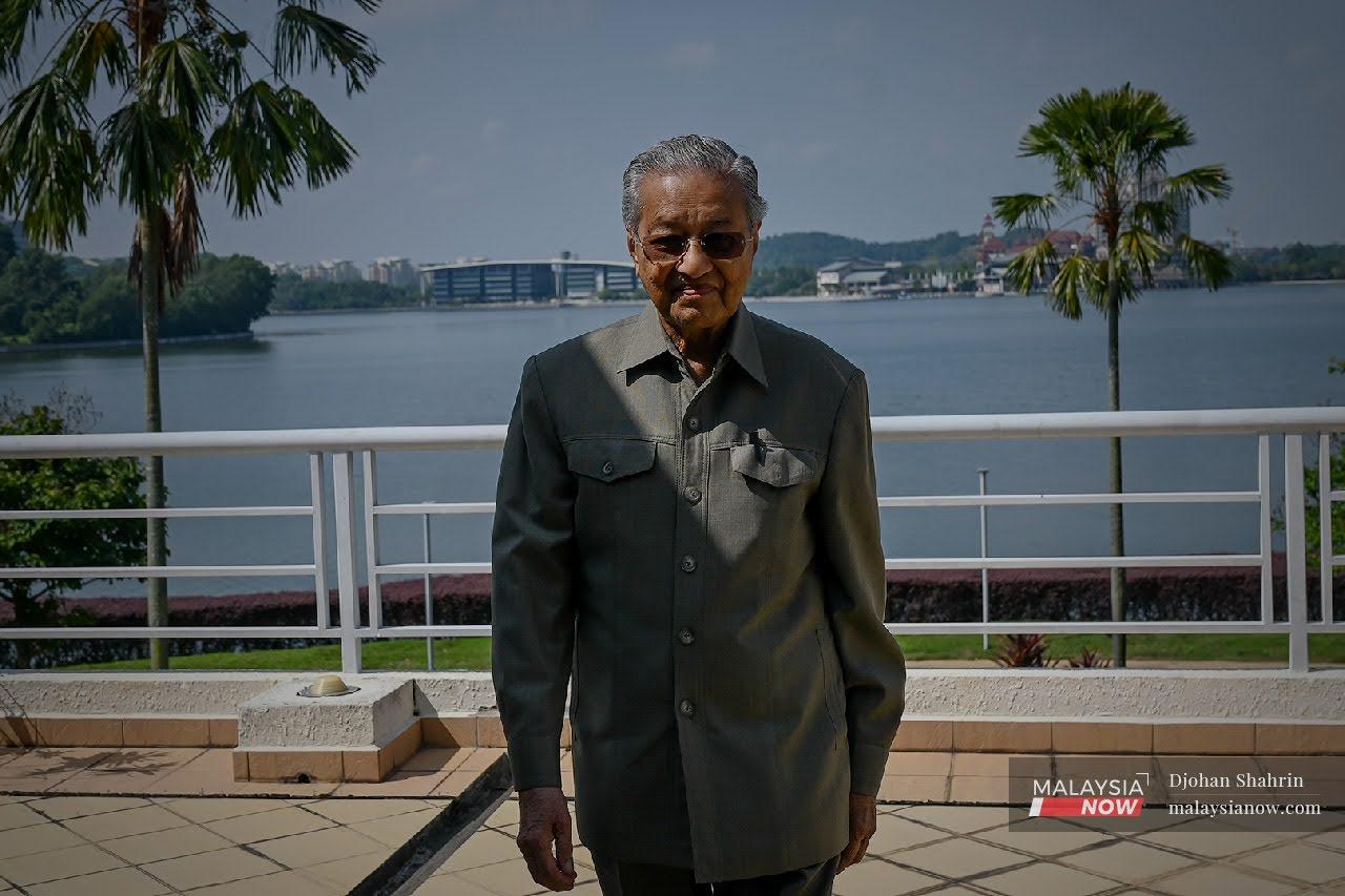 Former prime minister Dr Mahathir Mohamad outside his office at the Perdana Leadership Foundation in Putrajaya during an interview with MalaysiaNow.