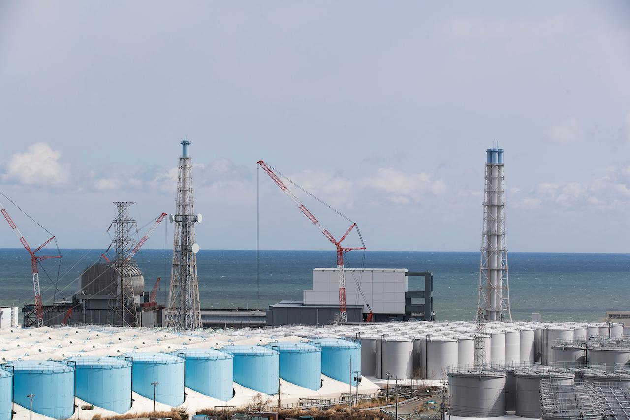 Nuclear reactor units seen at the Fukushima power plant in Okuma town, Fukushima prefecture, northeastern Japan, Feb 27. The Japanese government has decided to get rid of the massive amounts of treated water stored in tanks at the nuclear plant by releasing it into the Pacific Ocean, a conclusion widely expected but delayed for years amid protests and safety concerns. Photo: AP