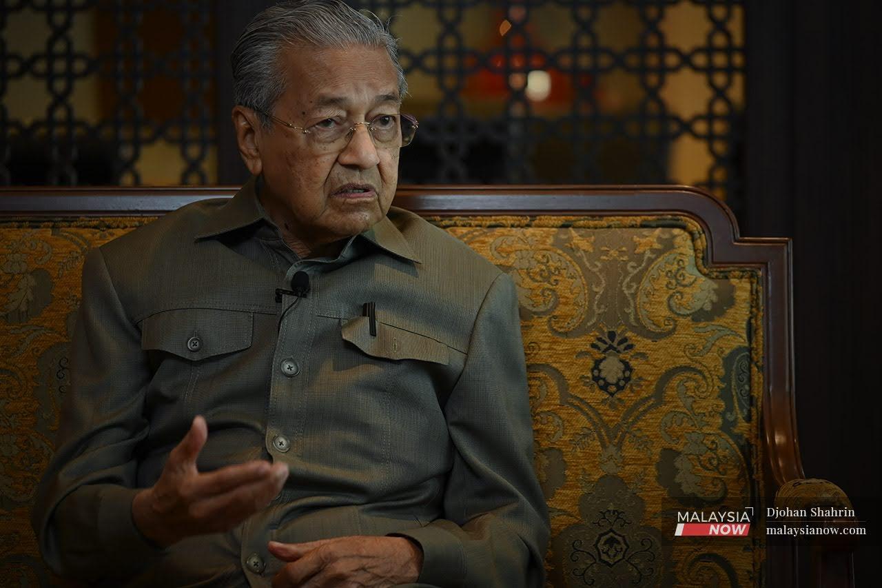 Dr Mahathir Mohamad during an interview with MalaysiaNow at his office at the Perdana Leadership Foundation in Putrajaya.