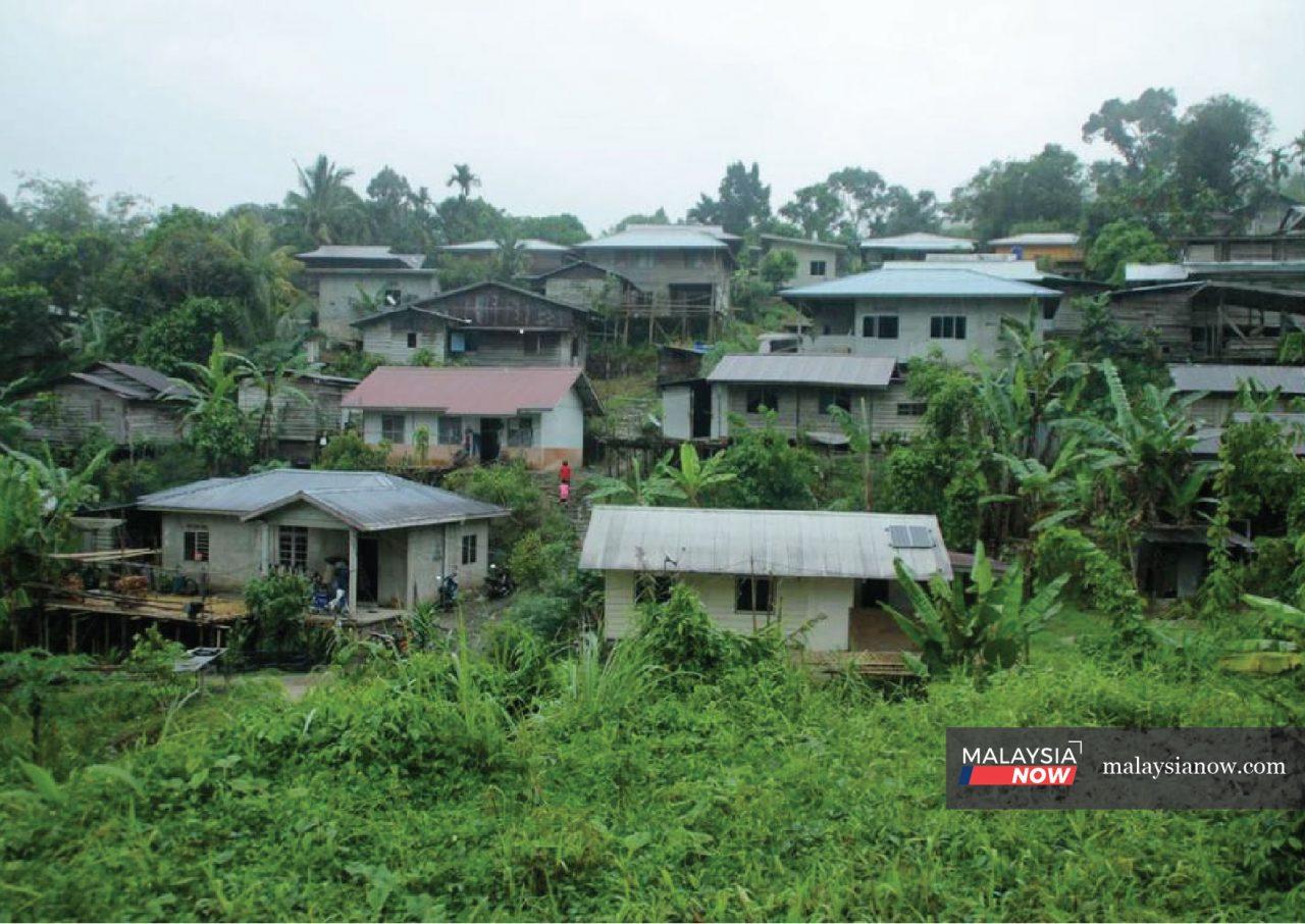 Houses line the hills in Kampung Sapit, Padawan, a sub-district of Kuching. Reaching communities in rural and remote areas in Sarawak is said to be key to helping curb the spread of Covid-19 in the state.