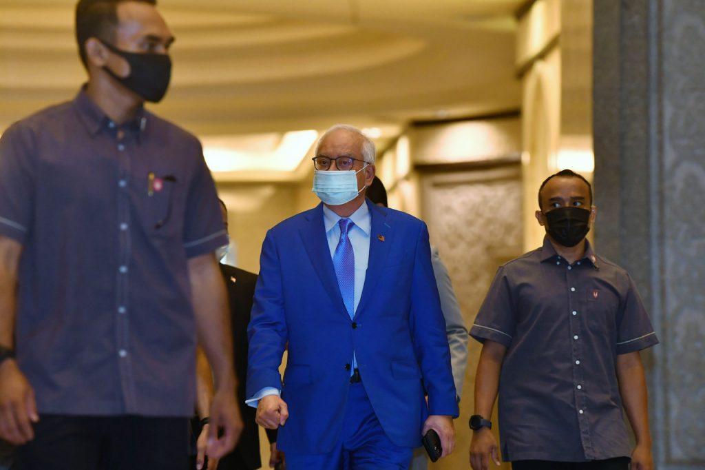 Najib Razak di mahkamah bagi menghadiri perbicaraan rayuannya dalam kes SRC International. Gambar: Bernama