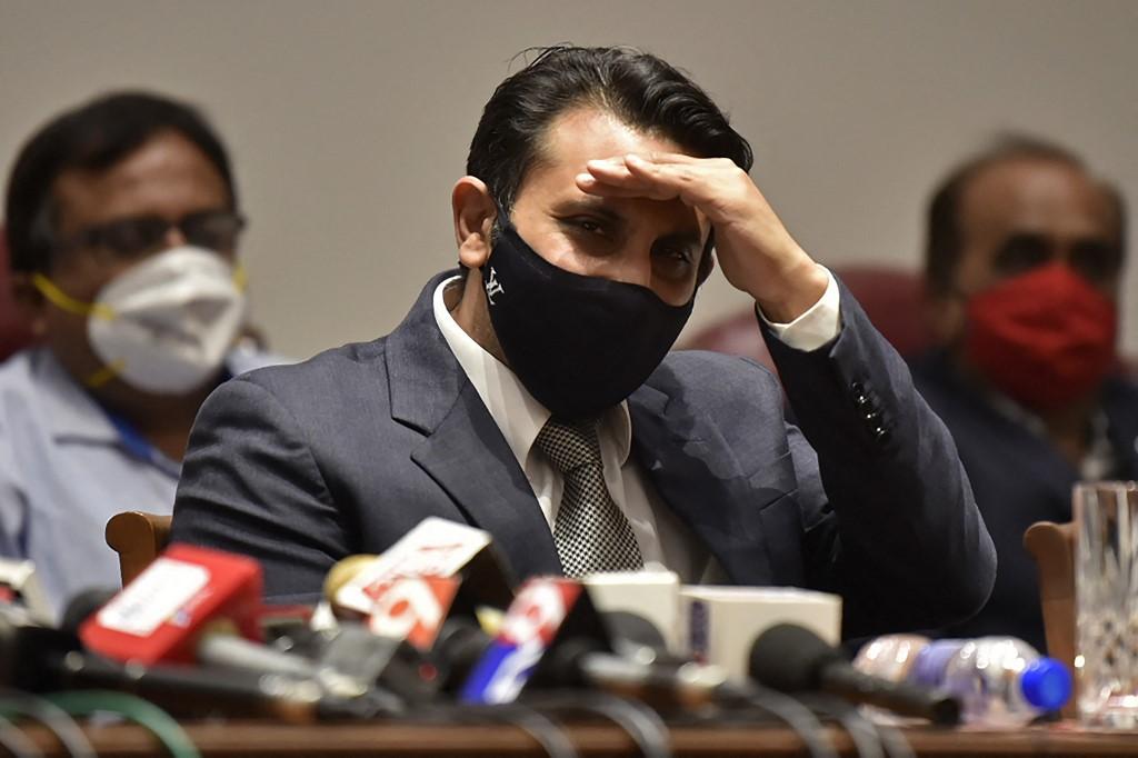 Serum Institute of India's CEO Adar Poonawalla at a press conference in Pune, India, Jan 22. Photo: AFP