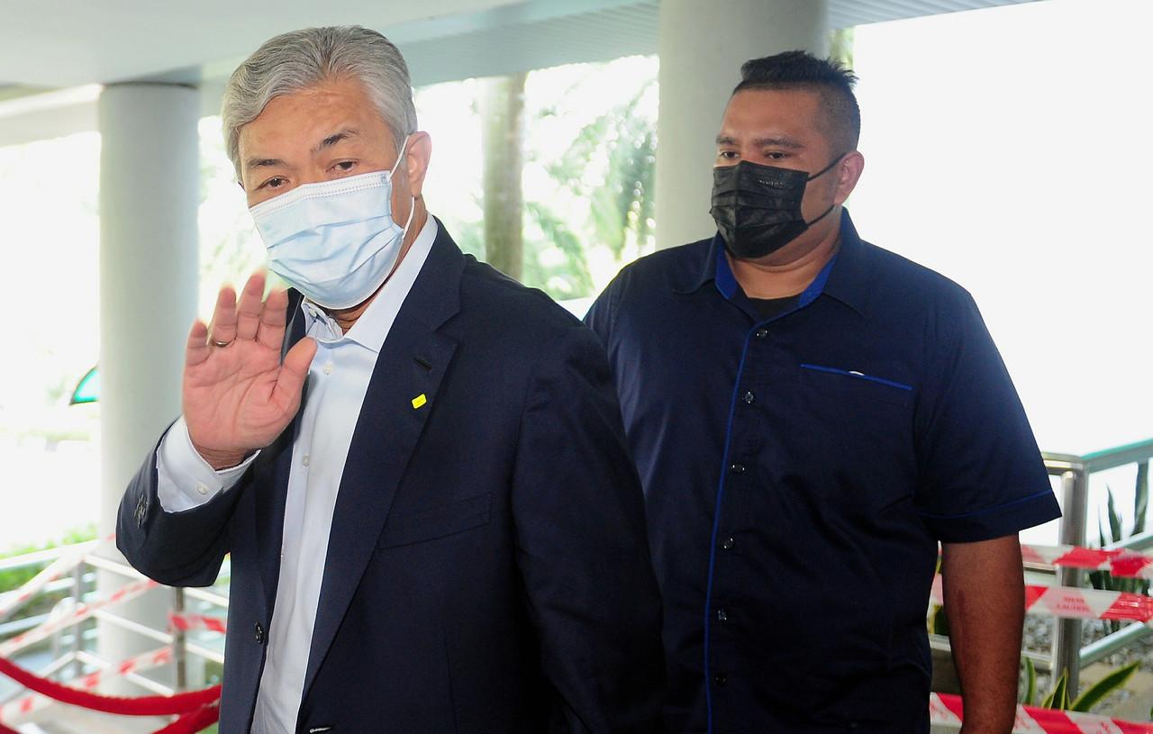 Former deputy prime minister Ahmad Zahid Hamidi at the High Court in Shah Alam today. Photo: Bernama