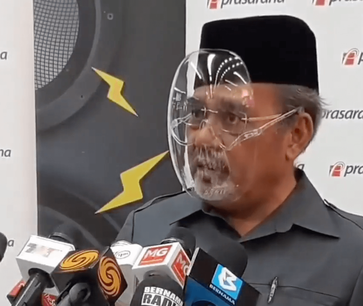 Prasarana chairman Tajuddin Abdul Rahman at a press conference at the KLCC LRT station in Kuala Lumpur yesterday.